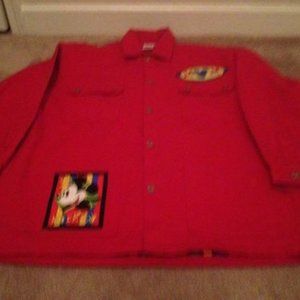 Vintage Mickey & Co. Unisex Adult Red Denim Jean Jacket Sz XL
